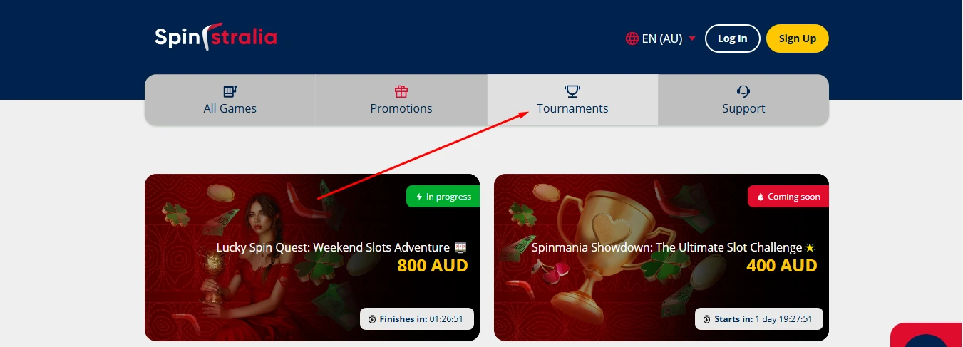 spinstralia casino tournaments